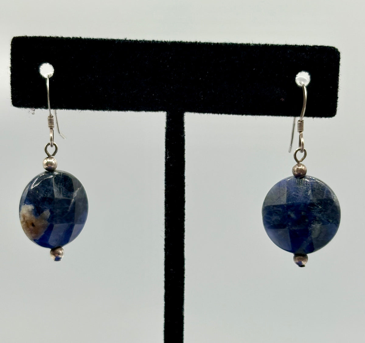 Sterling Silver Faceted Sodalite Earrings