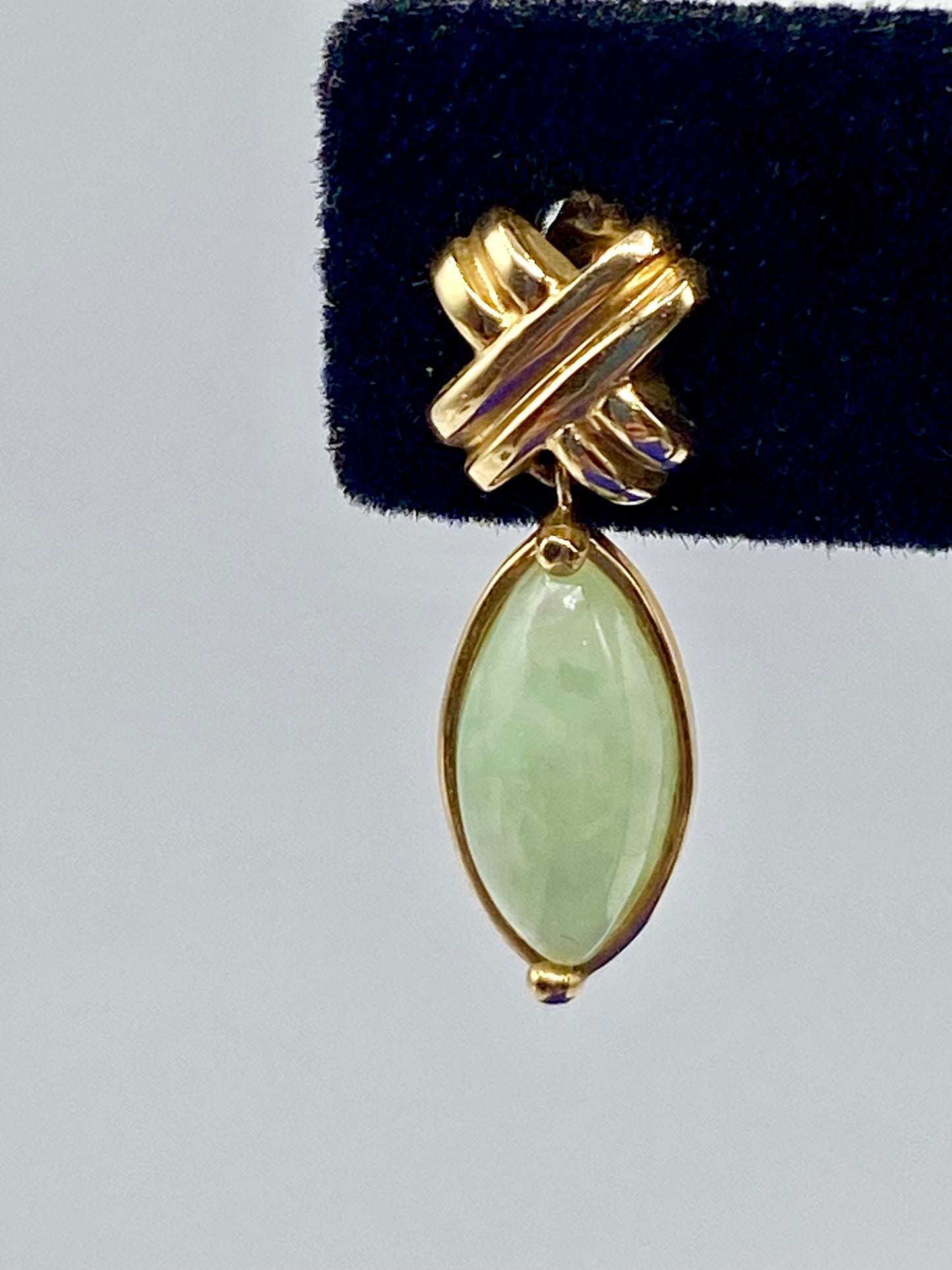 14K Gold Jade Earrings
