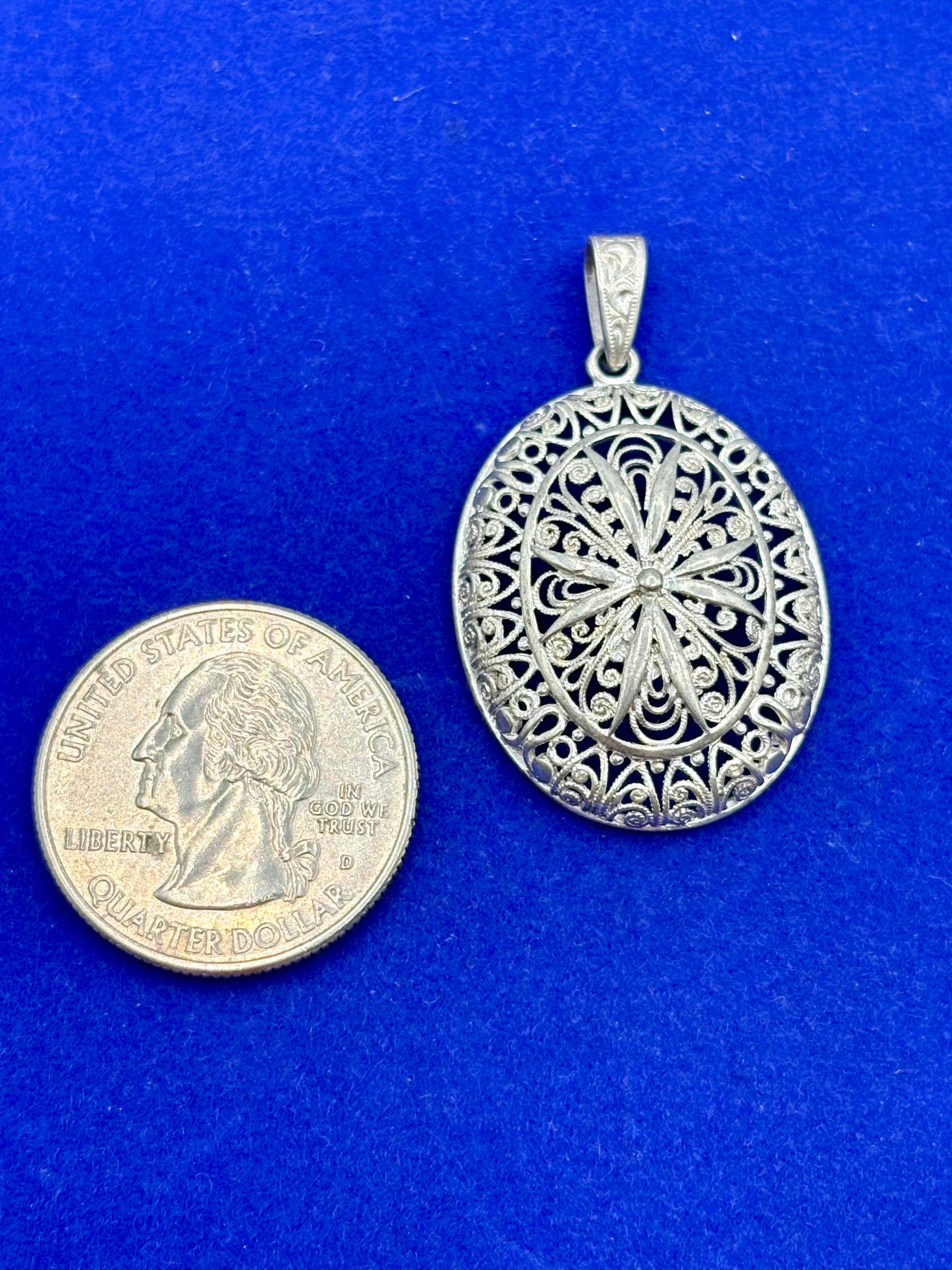 Sterling Silver Filigree Alice Caviness Pendant