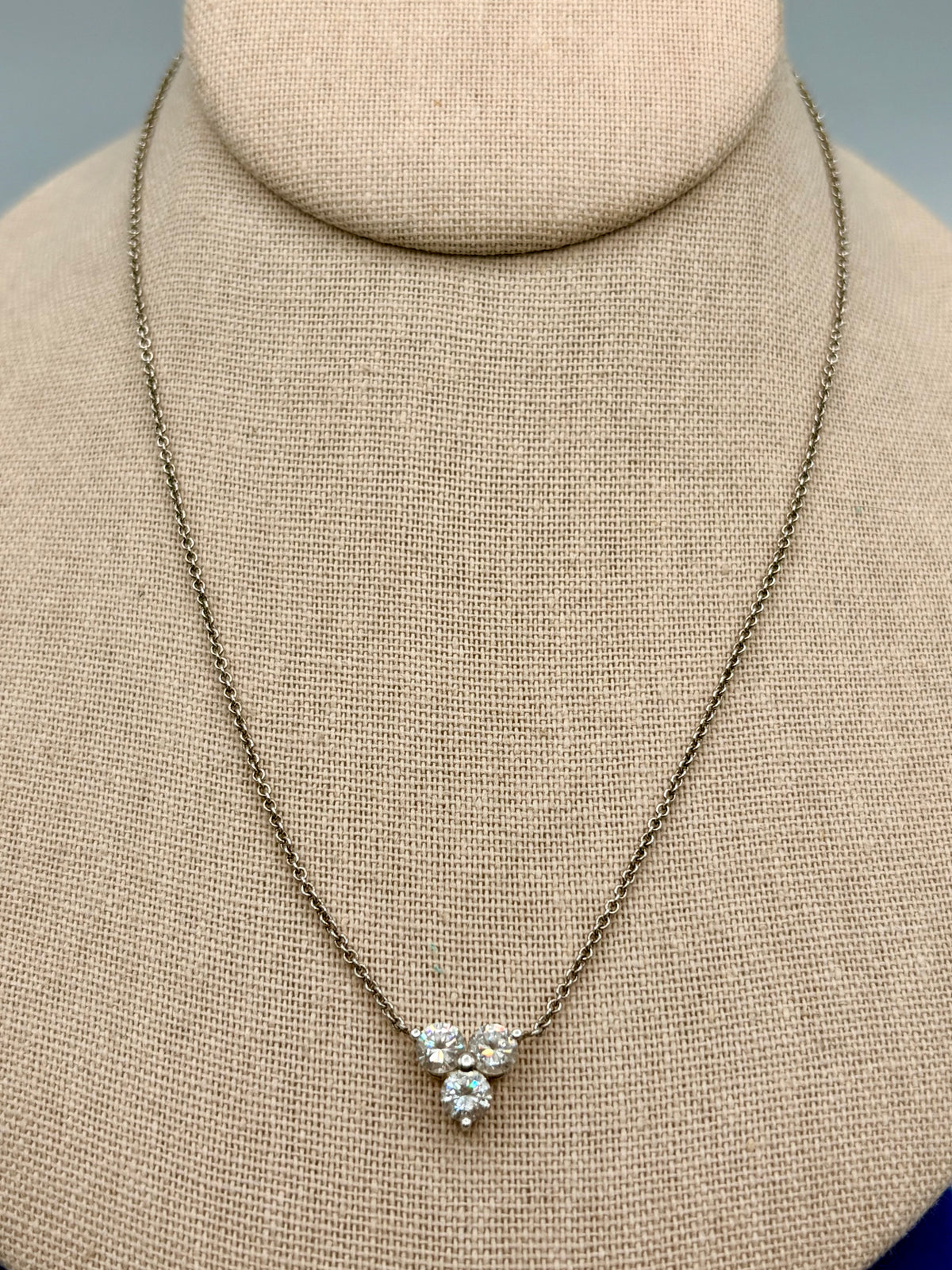 Sterling Silver Triple CZ Necklace