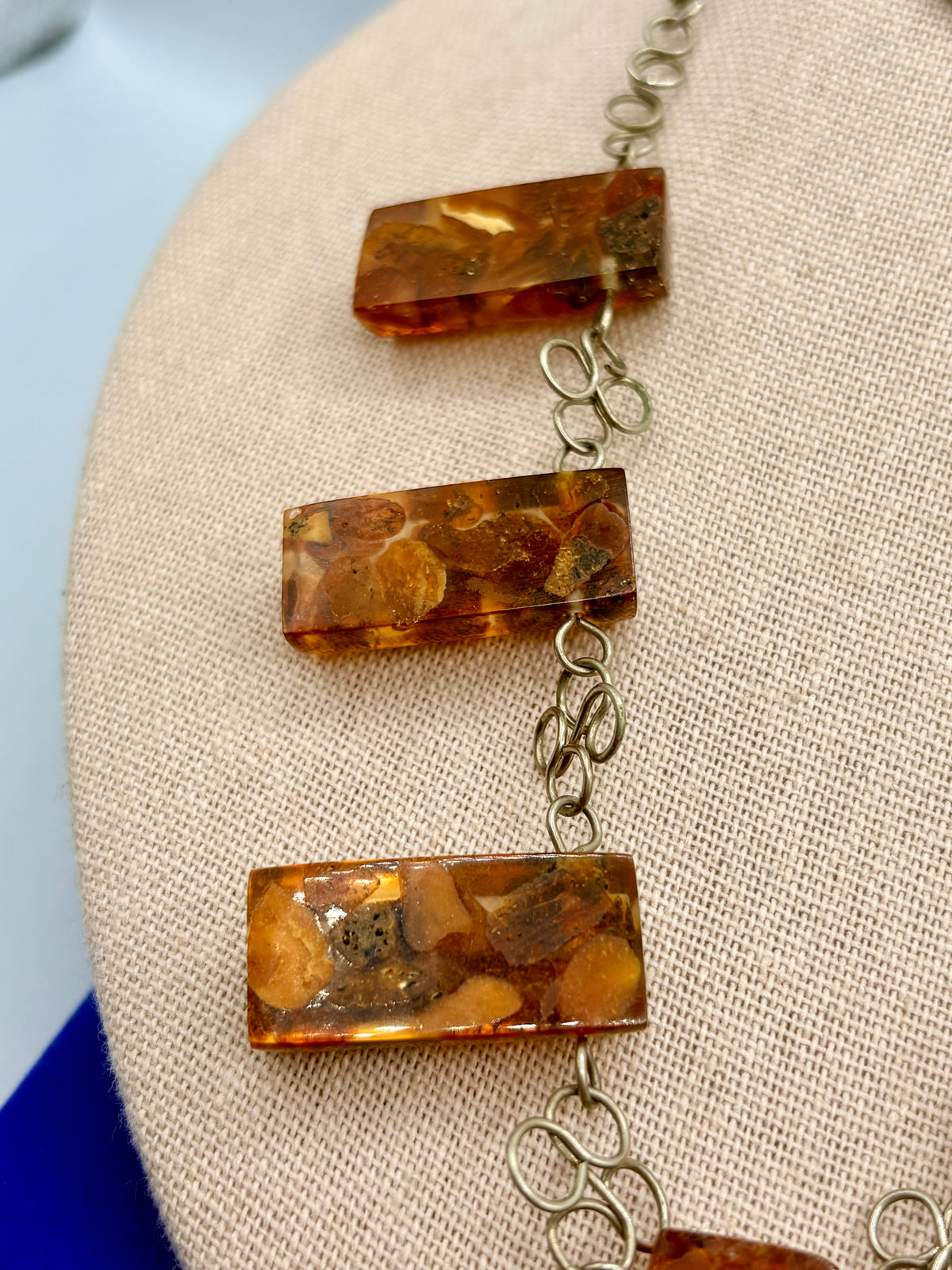 Vintage Wired Baltic Amber Necklace