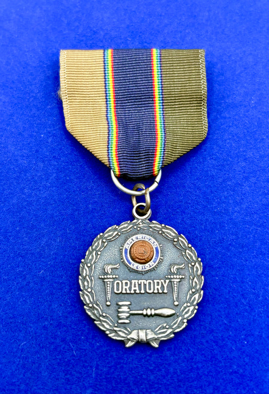 Vintage Sterling Silver American Legion Oratory Medal Pin