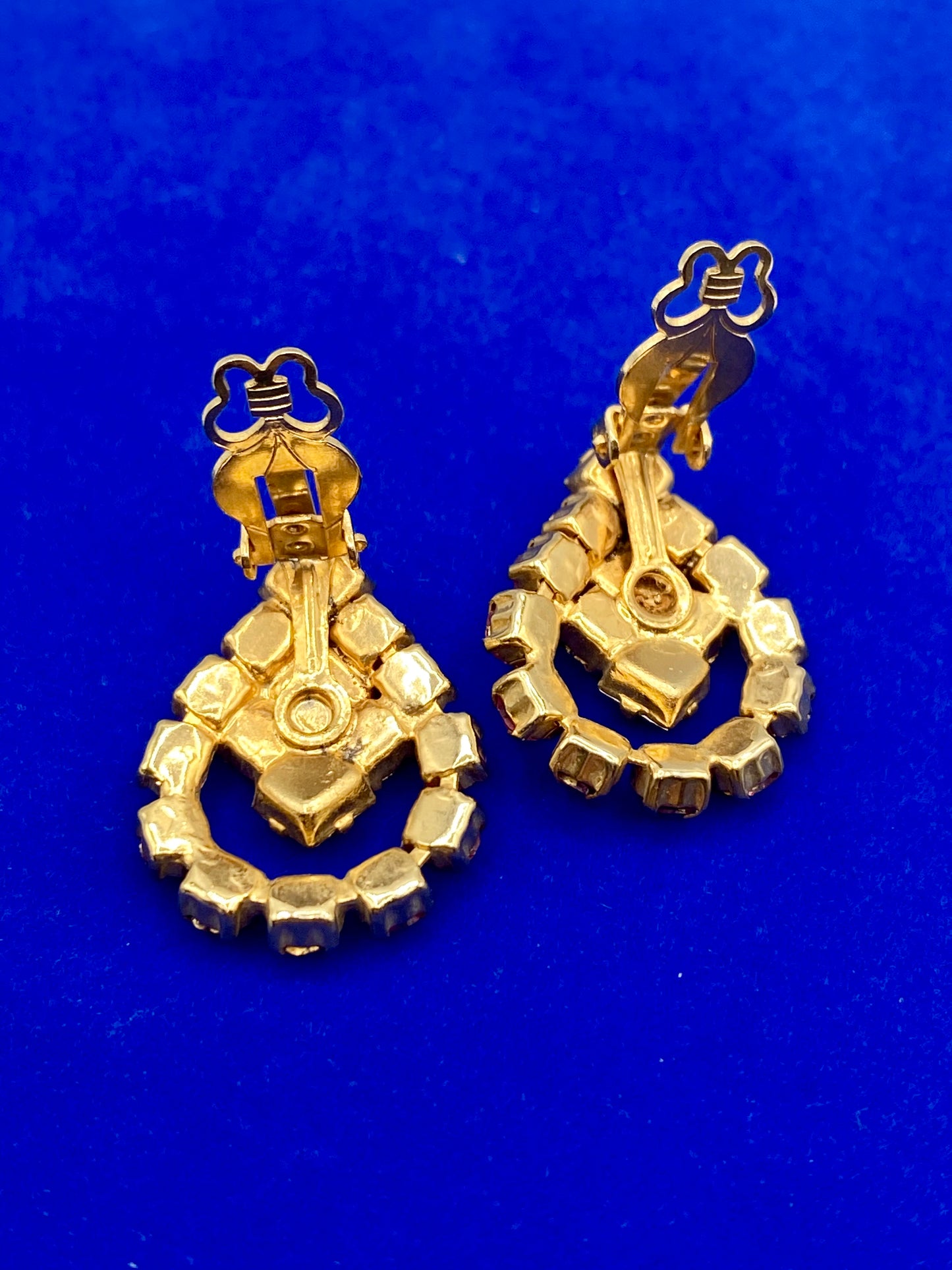 Vintage Pink & AB Rhinestone Clip Ons