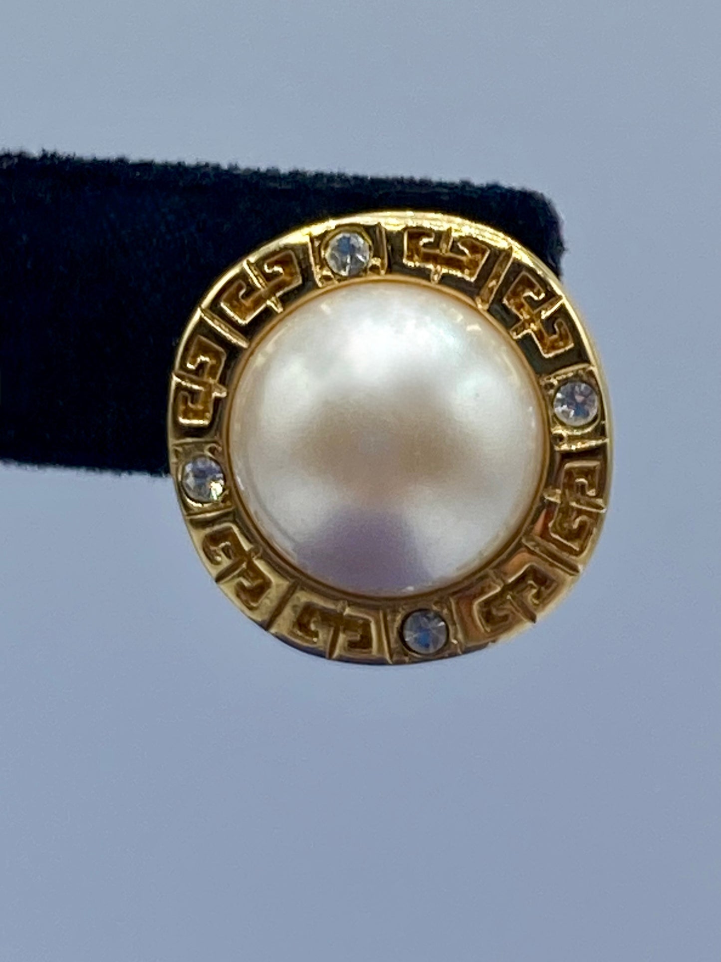 Vintage Givenchy Gold Tone Faux Pearl Earrings