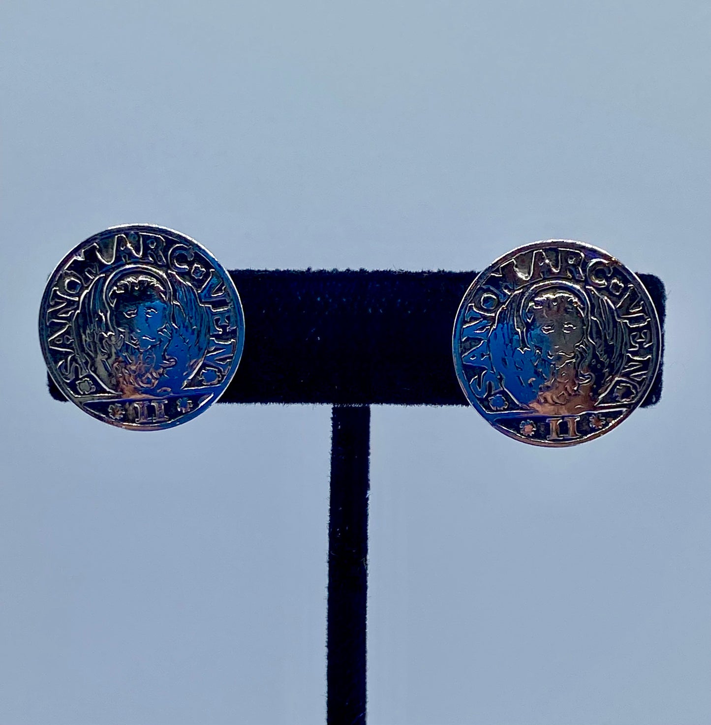 Vintage Whiting & Davis Silver Tone San Marc Clip Ons