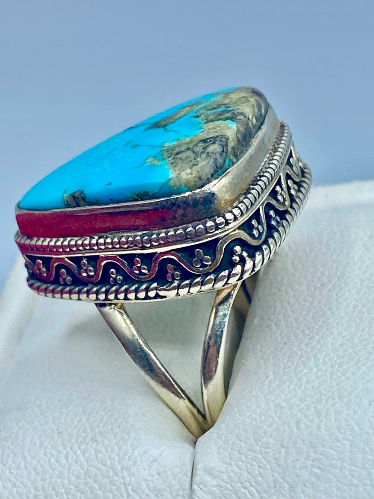 Sterling Silver Turquoise Triangle Ring