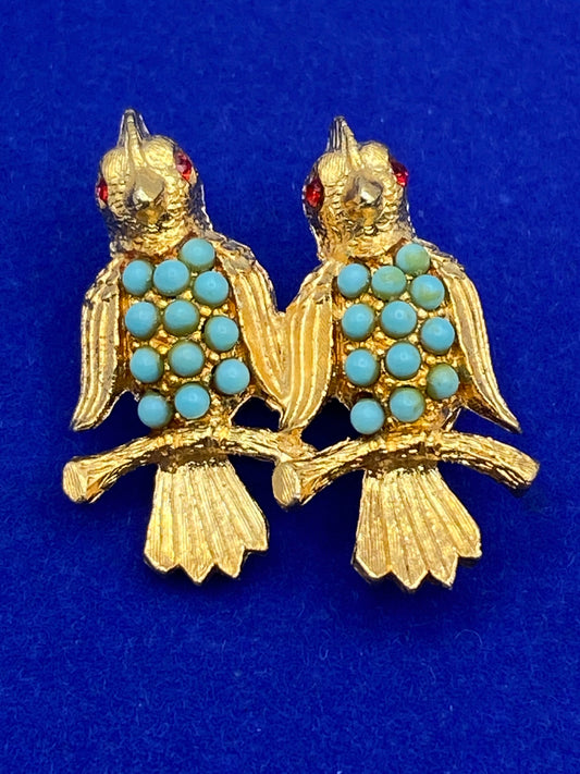 JJ Gold Tone Bird Brooch