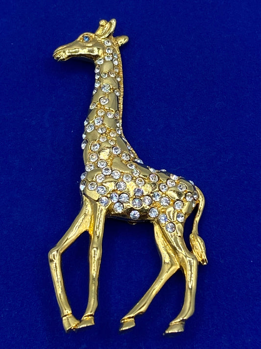 Vintage 1999 P.S. Co Rhinestone Giraffe Brooch