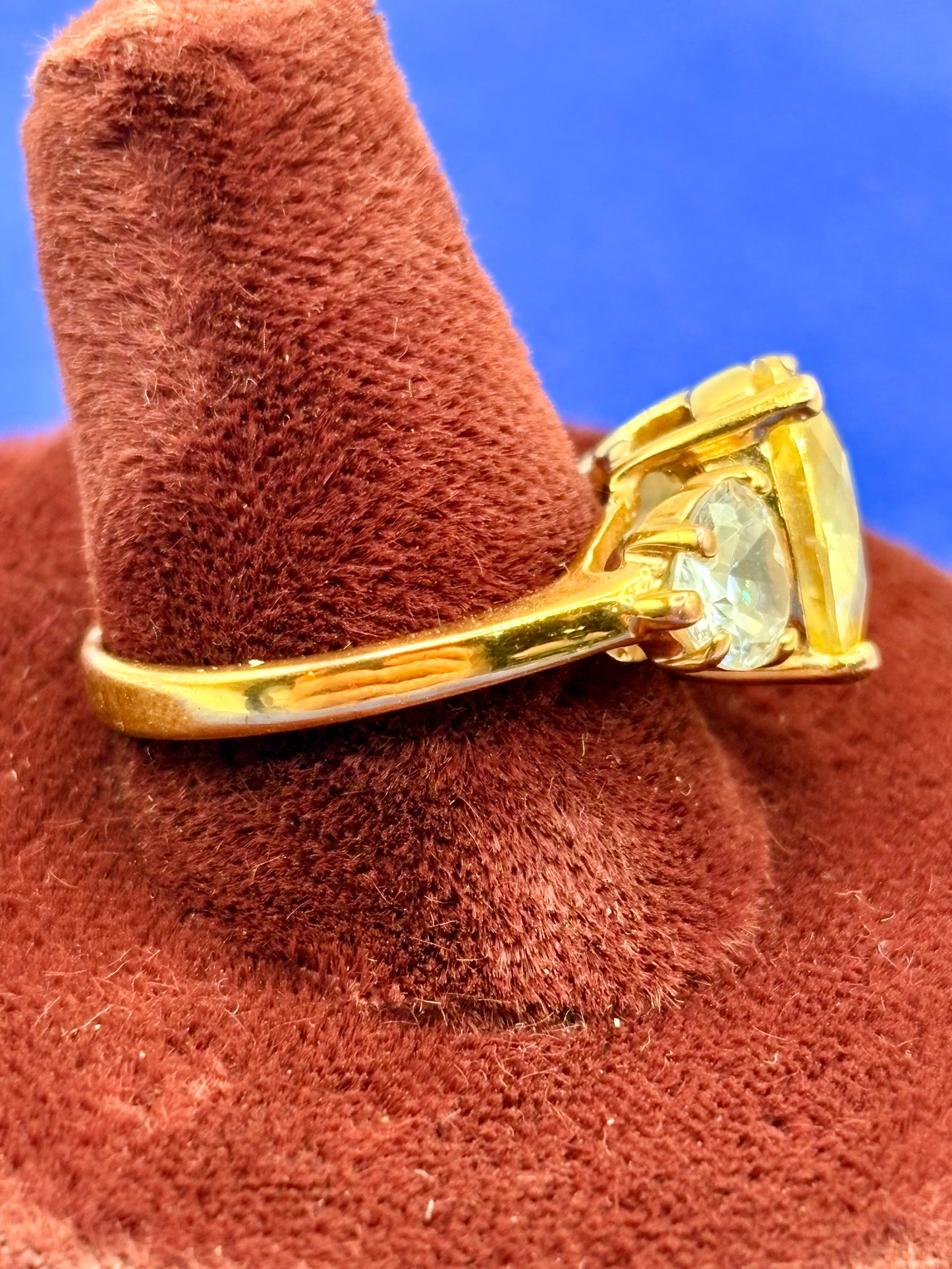 Gold Tone Yellow & Clear CZ Ring