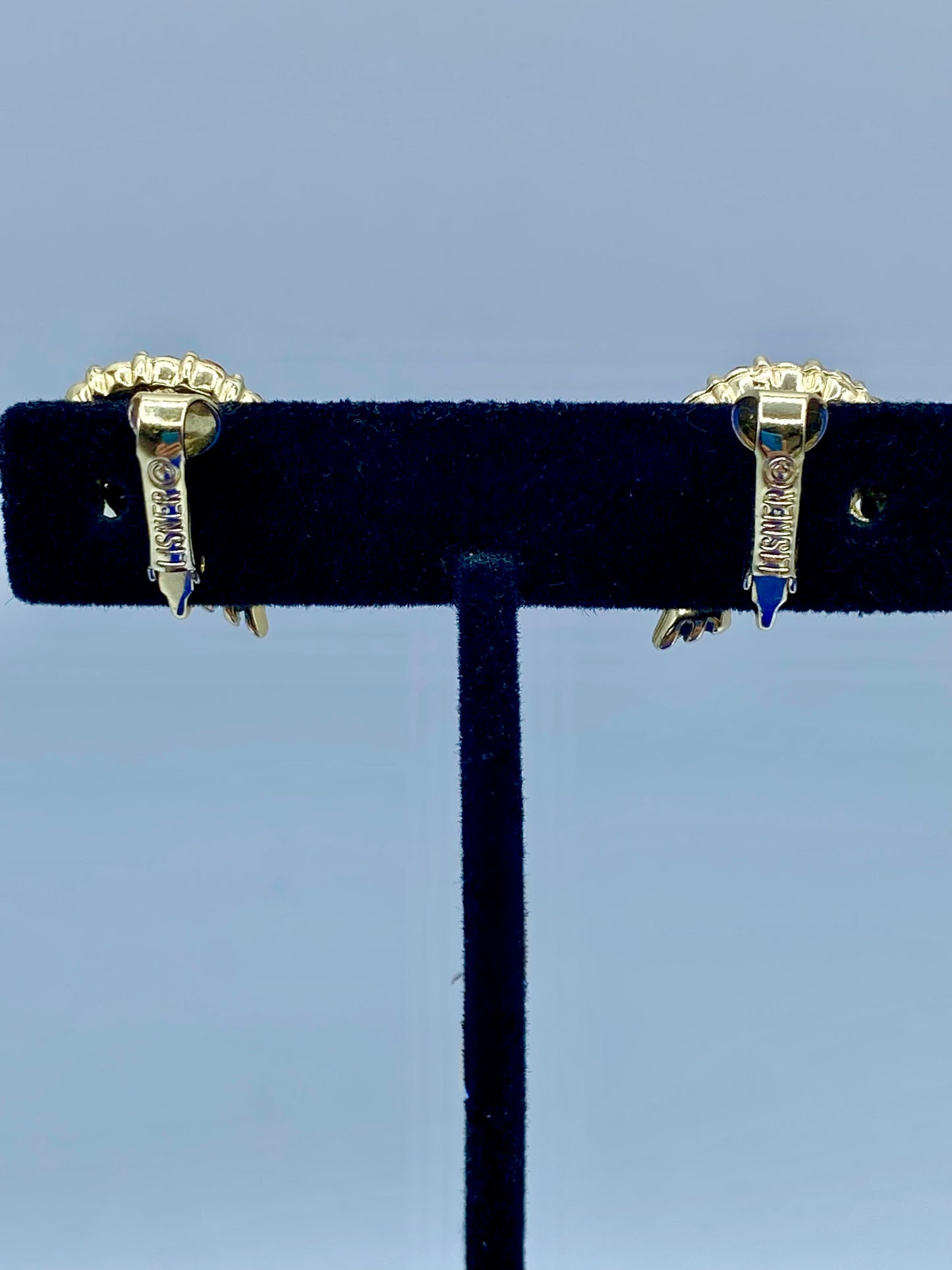 Vintage Lisner Rhinestone Clip Ons w/ Uranium Stones