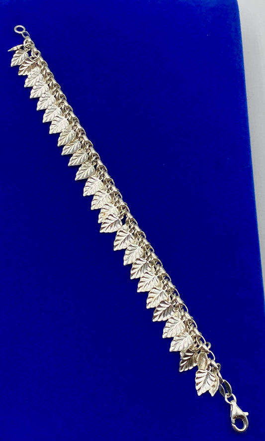 LXG Italian Sterling Silver Leaf Bracelet