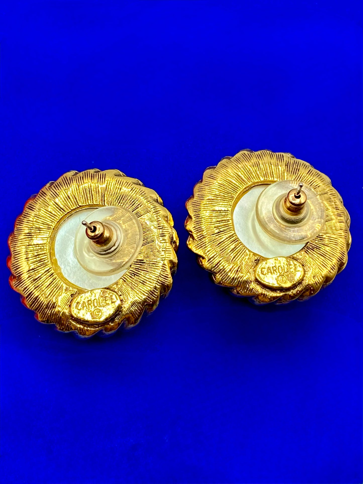 Vintage Carolee Gold Tone & Pearl Earrings