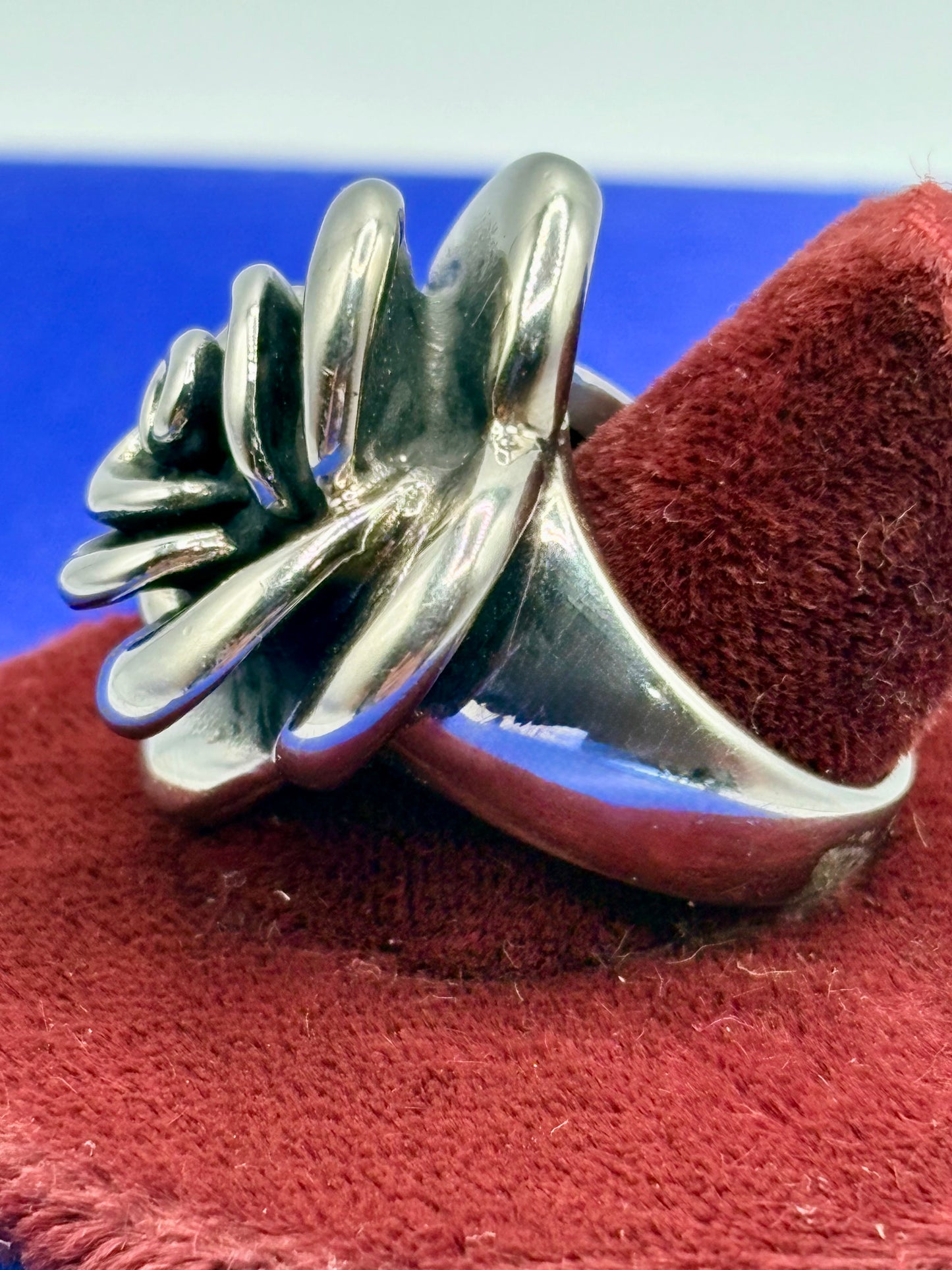 Stainless Steel Heavy Rose Ring