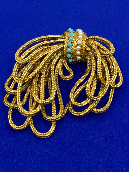 Vintage Capri Gold Tone Brooch