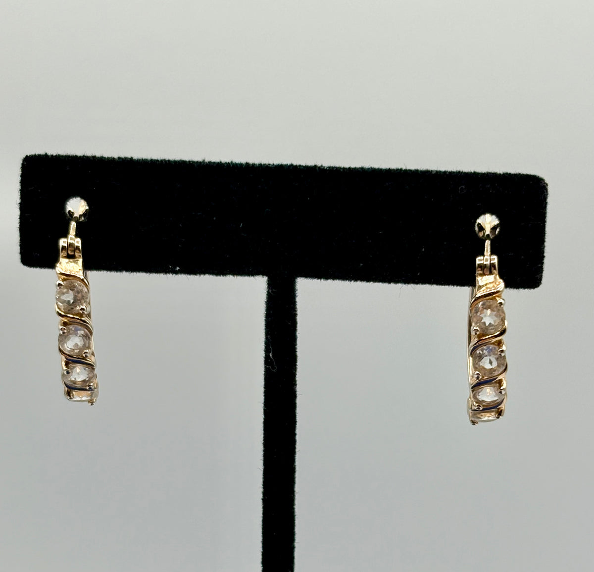 Ross Simons Sterling Vermeil Clear Topaz Hoop Earrings