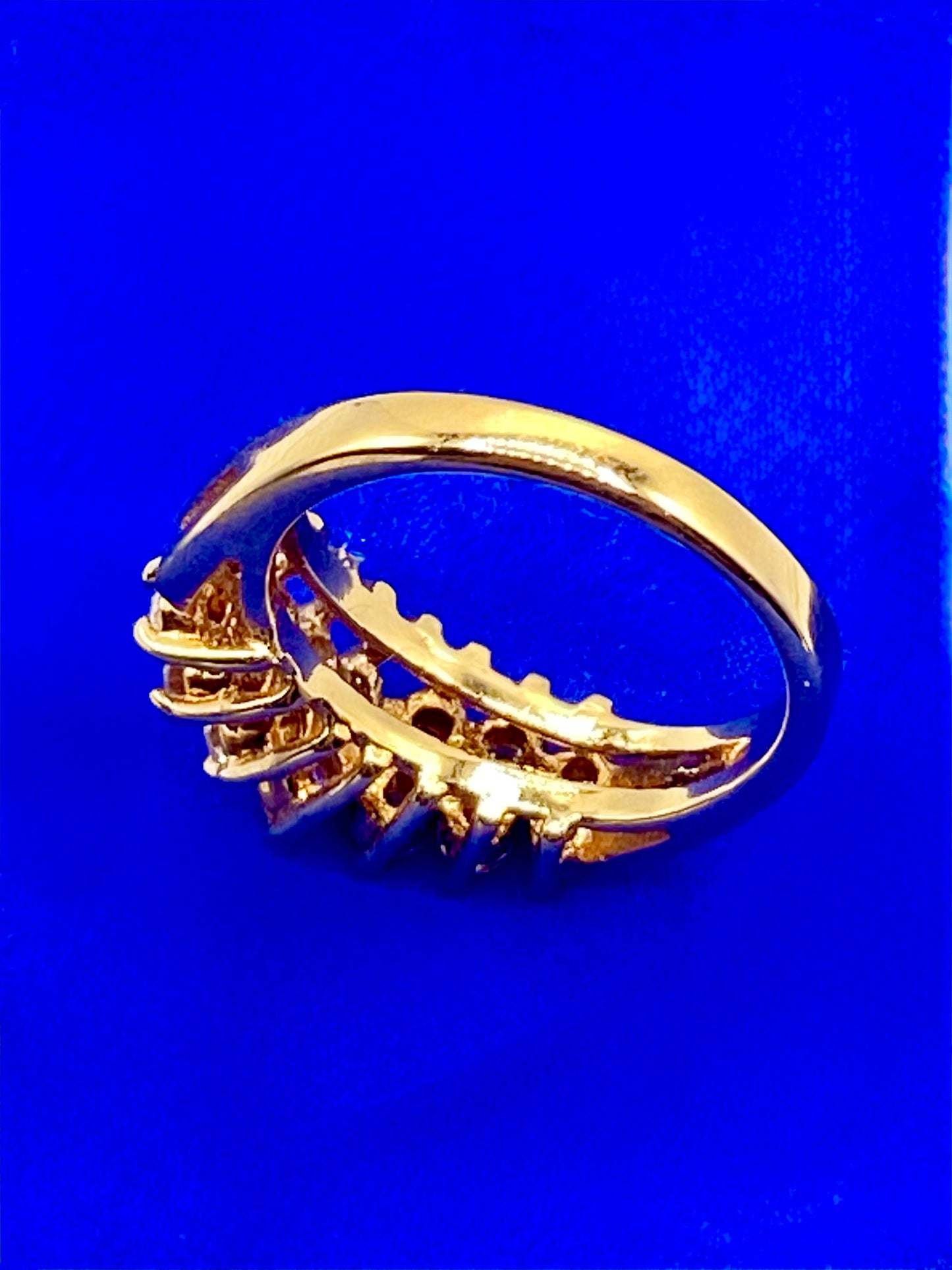 Gold Tone Clear Rhinestone Ring