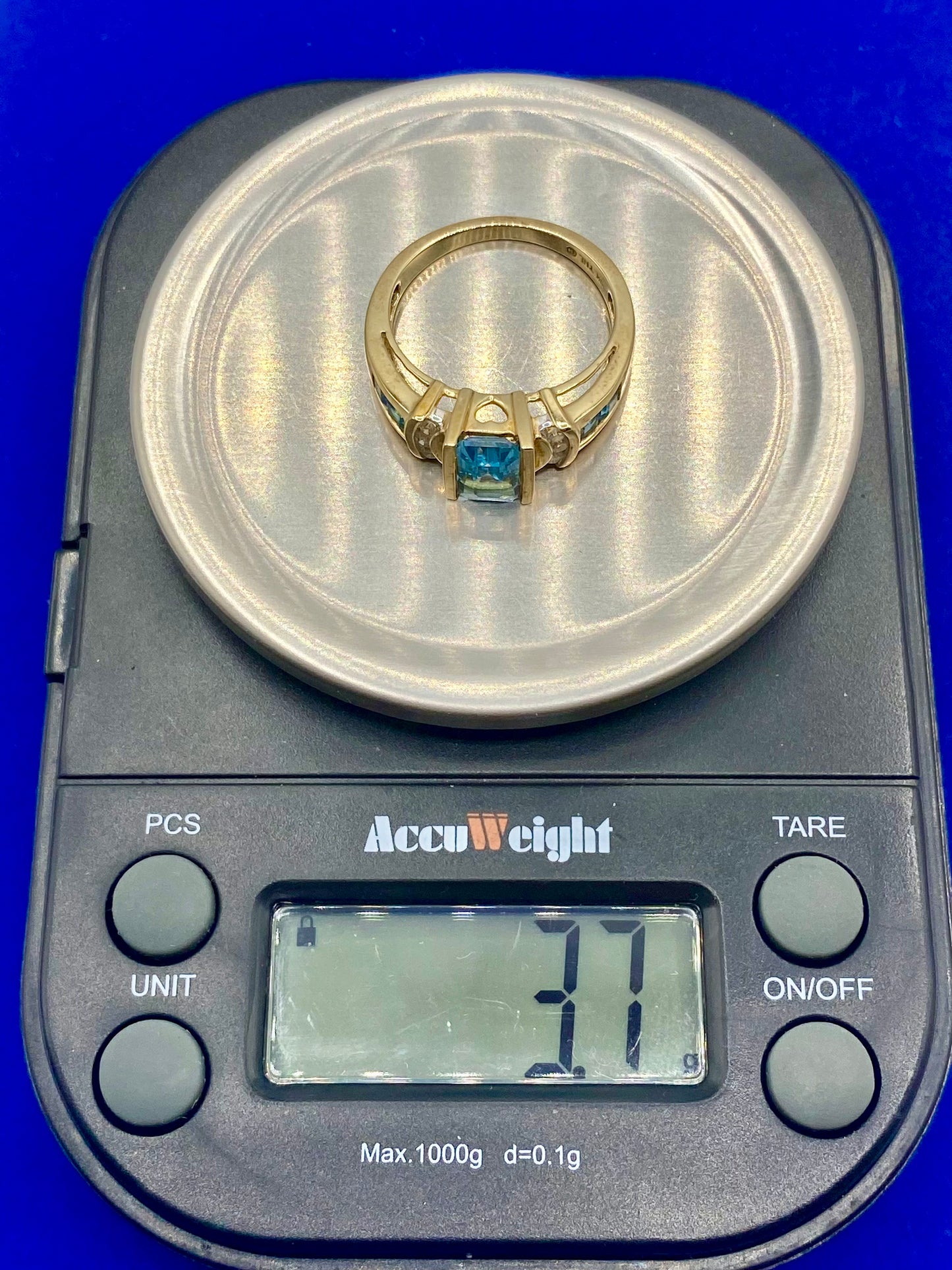 10K Gold Topaz & Diamond Ring