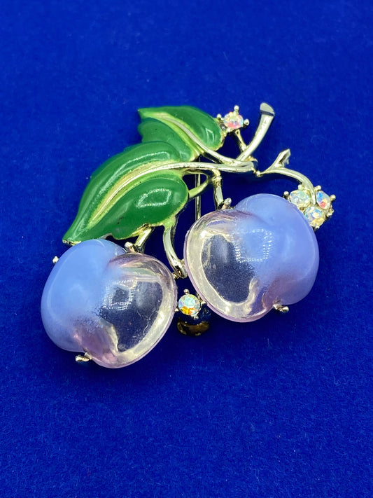 Vintage Lucite Cherry Brooch