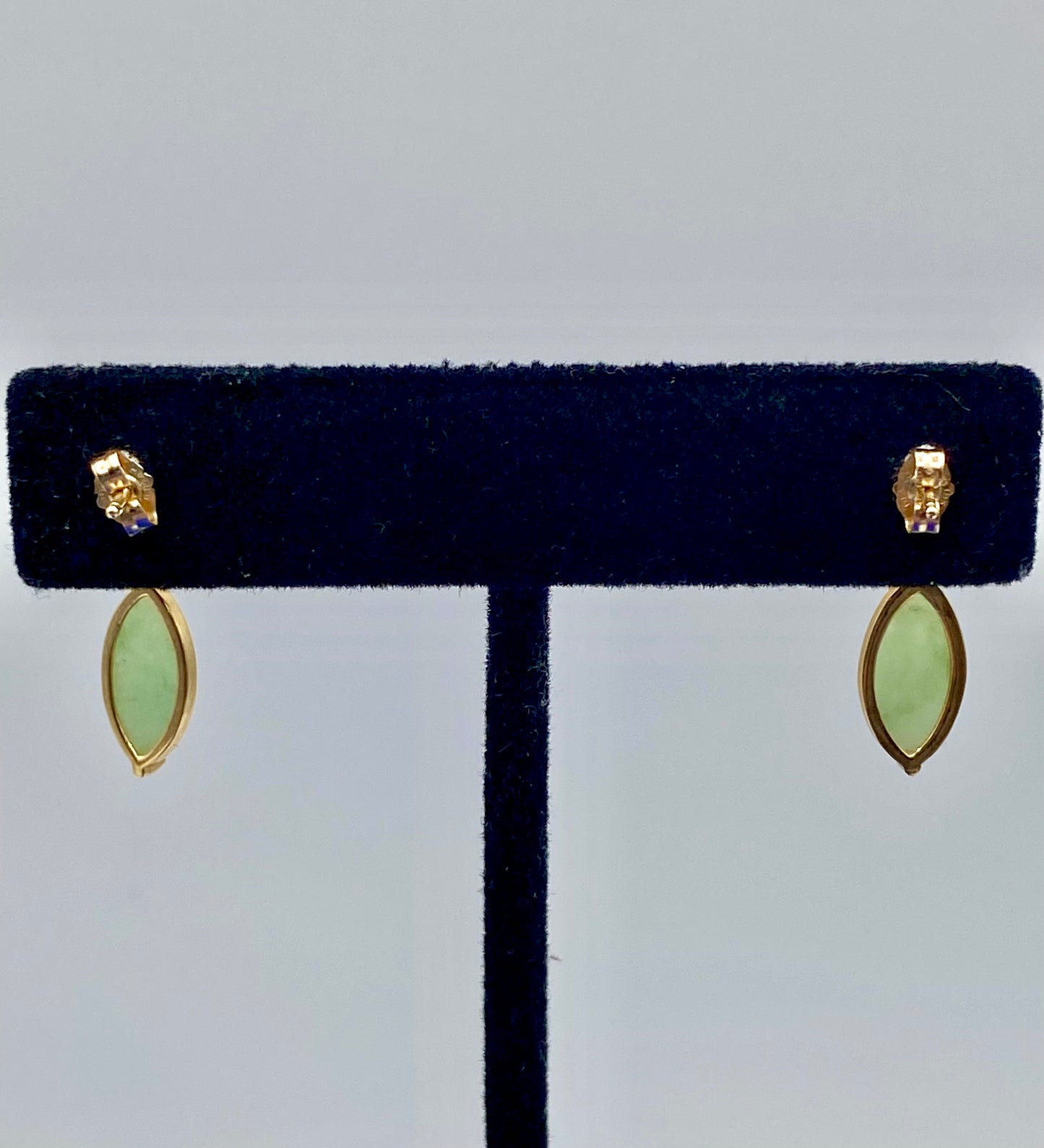 14K Gold Jade Earrings