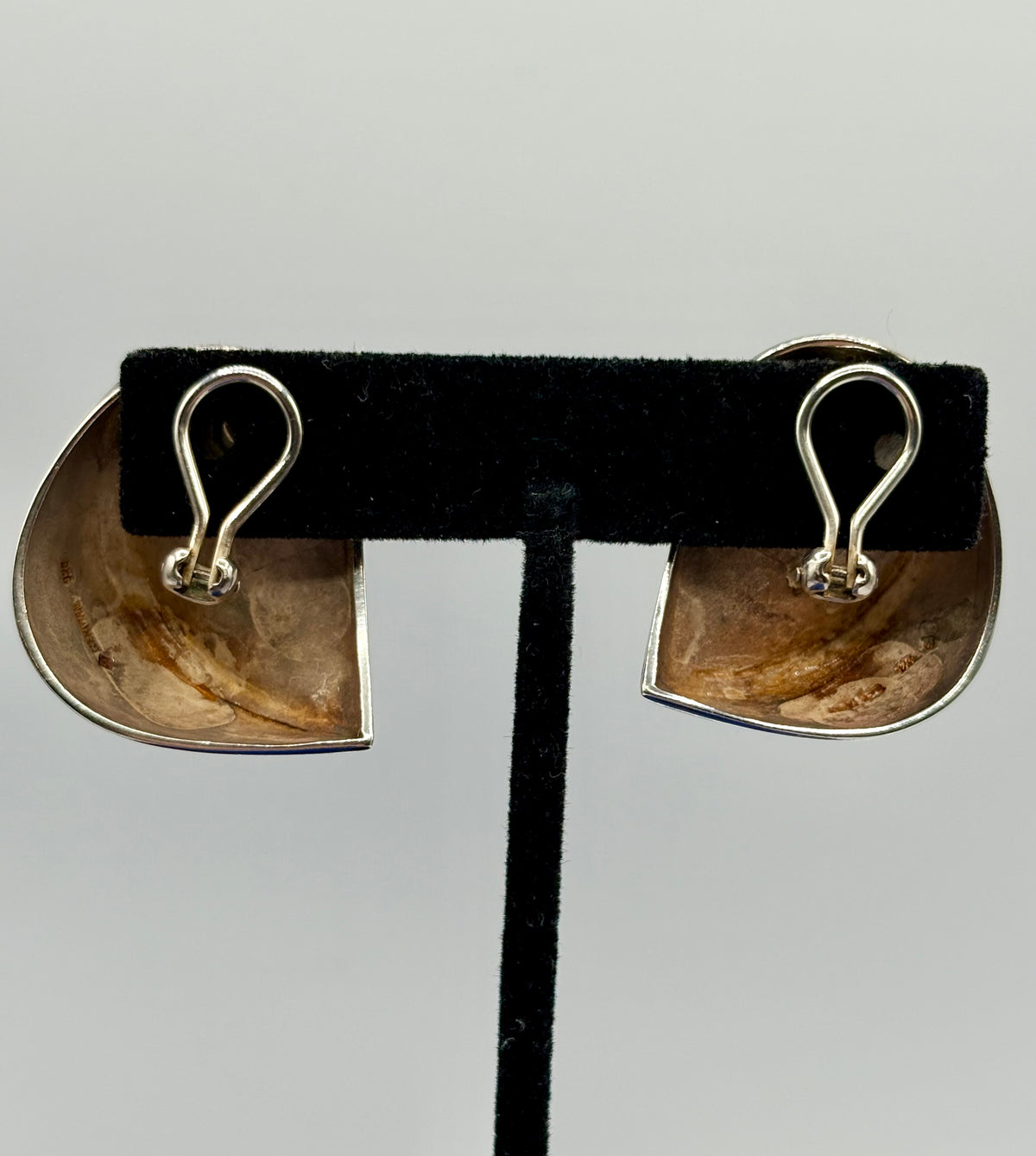 Vintage Sterling Silver Germany Modernist Clip Ons