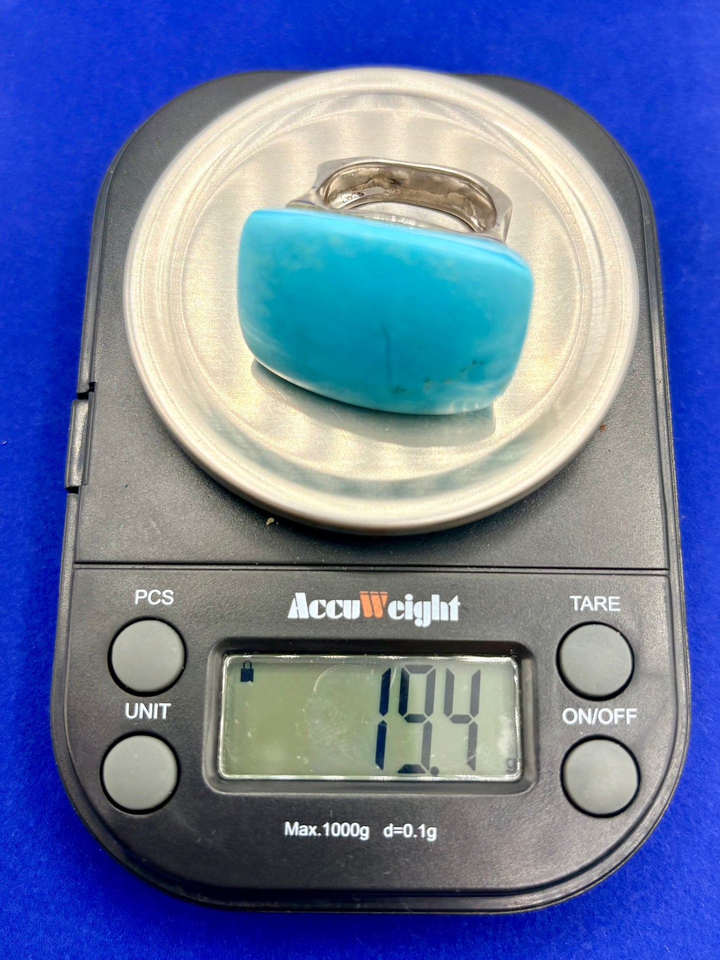 Sterling Silver Chapal-Zenray Big Turquoise Ring