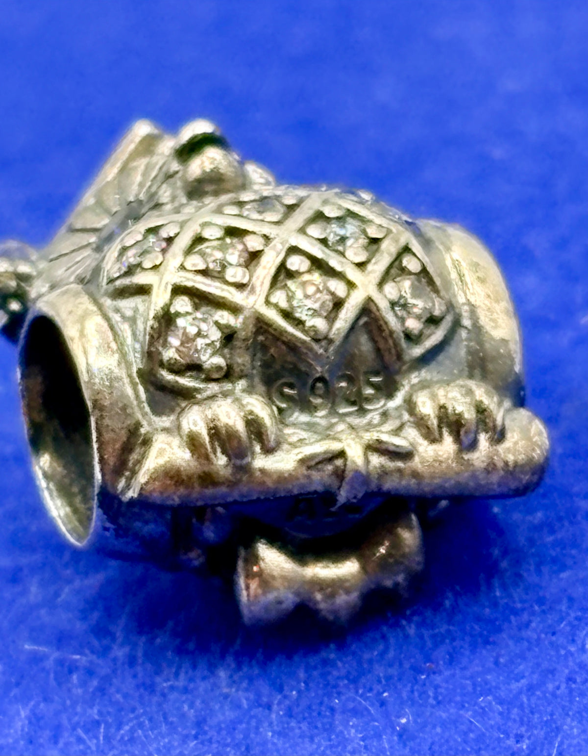 Pandora Sterling Silver CZ & Blue Crystal Graduate Owl Charm Bead