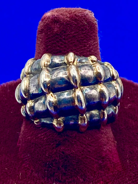 Sterling Silver Modernist GPT Two Toned Ring