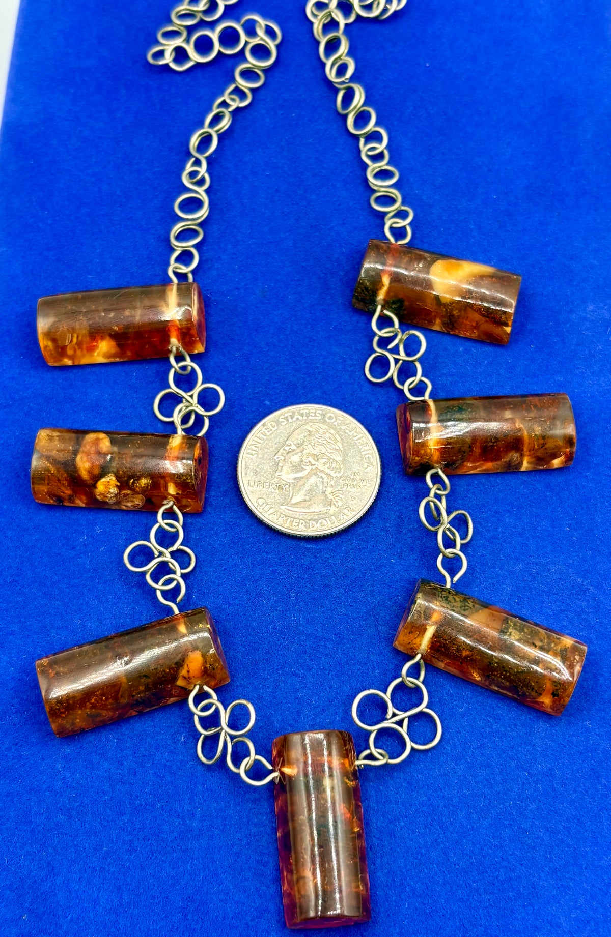 Vintage Wired Baltic Amber Necklace