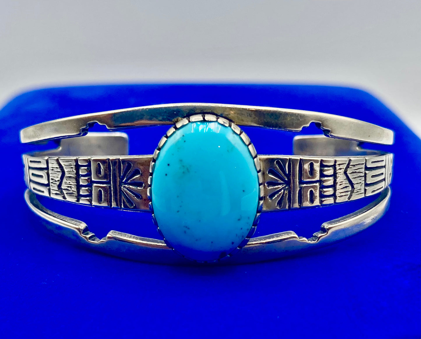 Sterling Silver Tenorio RMT Kewa Turquoise Carolyn Pollack Relios Cuff Bracelet