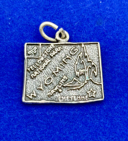 Vintage Sterling Silver Wyoming State Charm