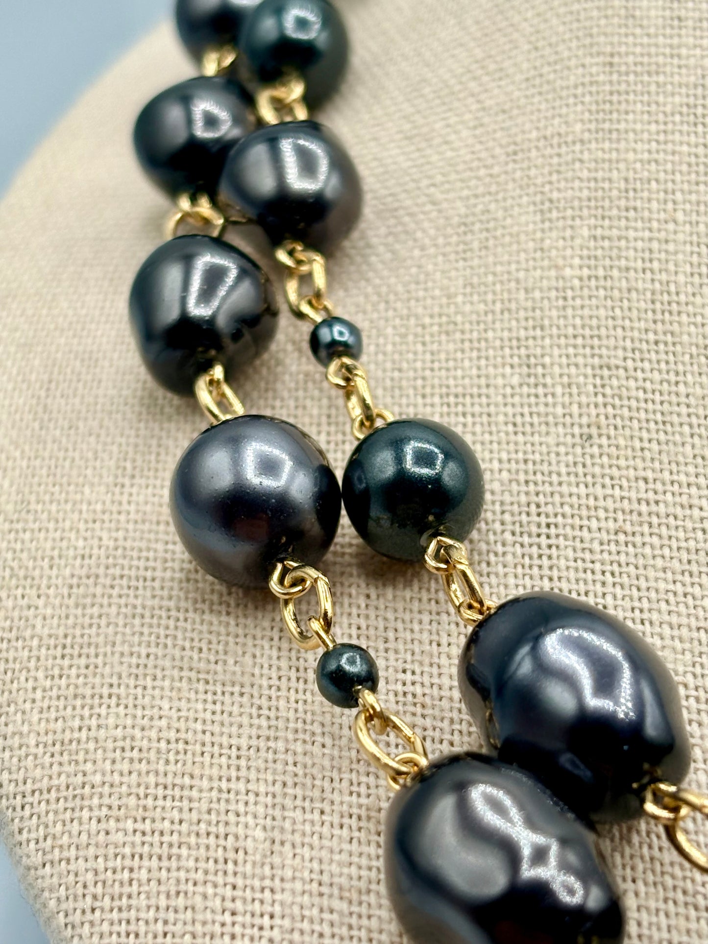 Camrose & Kross JBK Black Faux Baroque Pearl Necklace