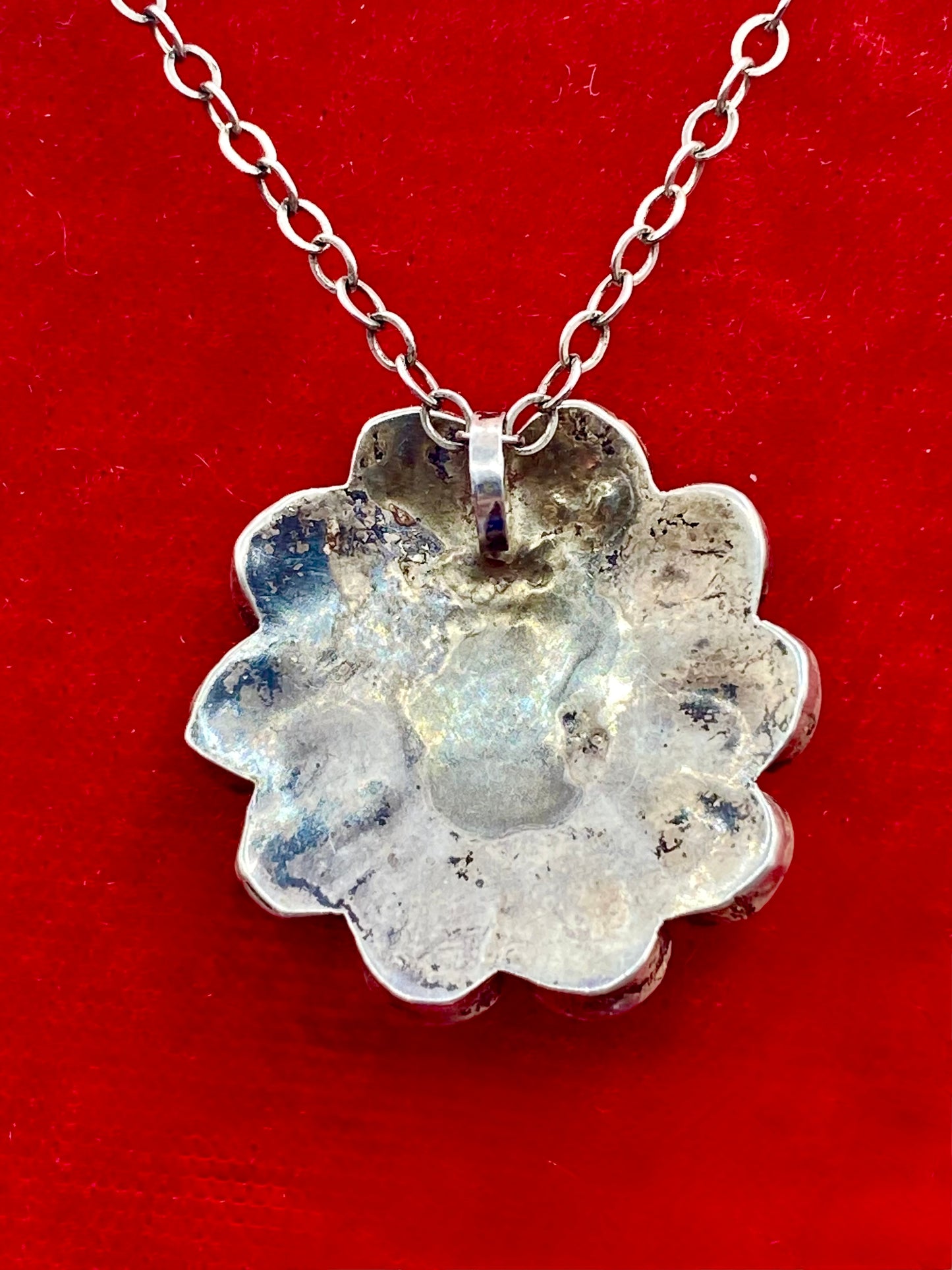 Vintage Sterling Silver Zuni Sunflower Necklace