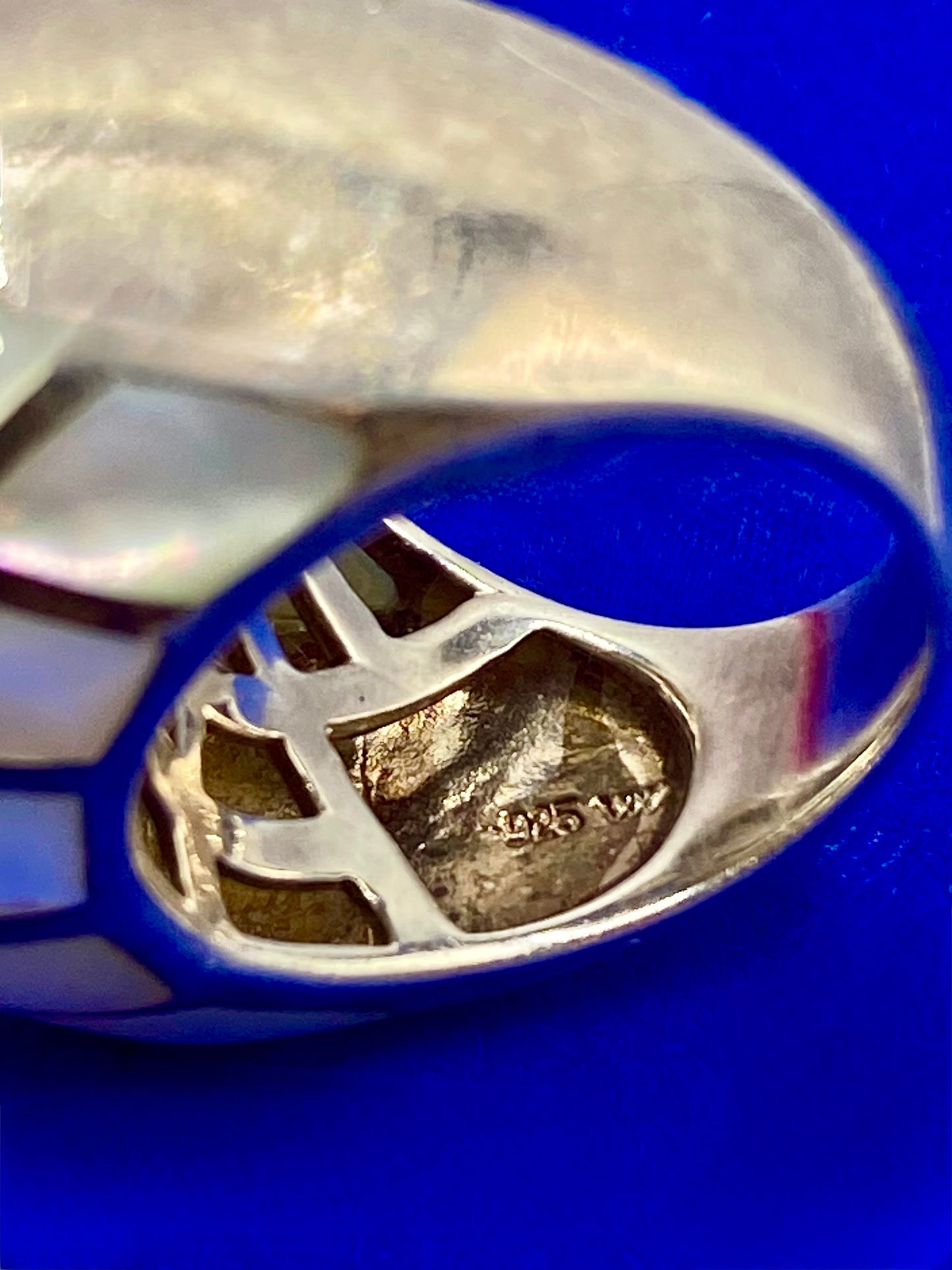 Sterling Silver Mother of Pearl Dome Ring