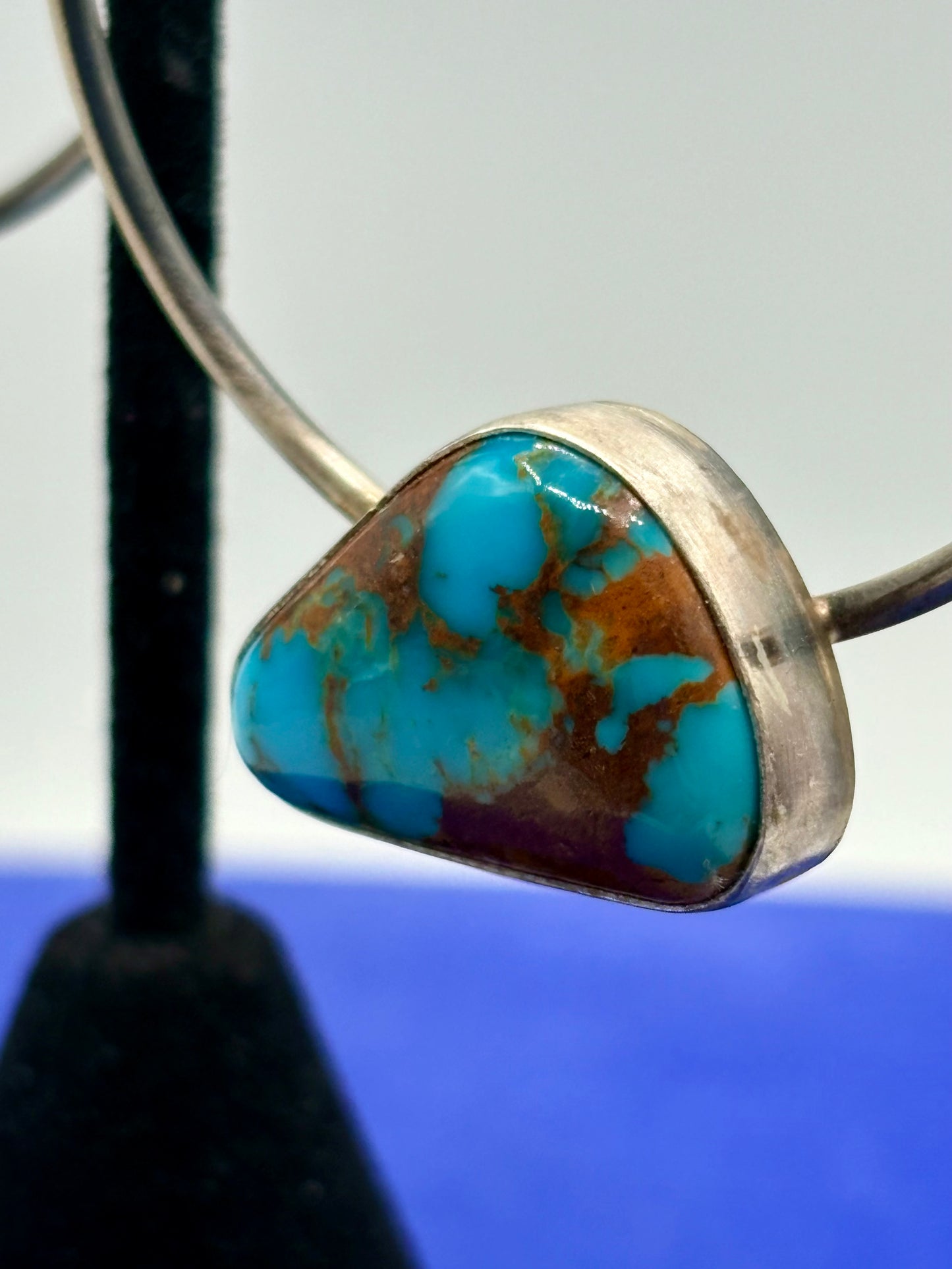 Sterling Silver Native Eloise Kee Turquoise Hoop Earrings