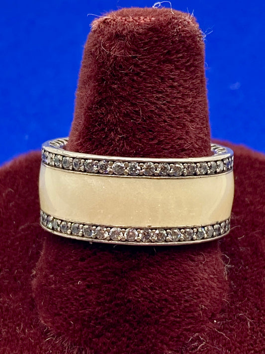 Pandora Enameled Sterling Silver CZ Ring