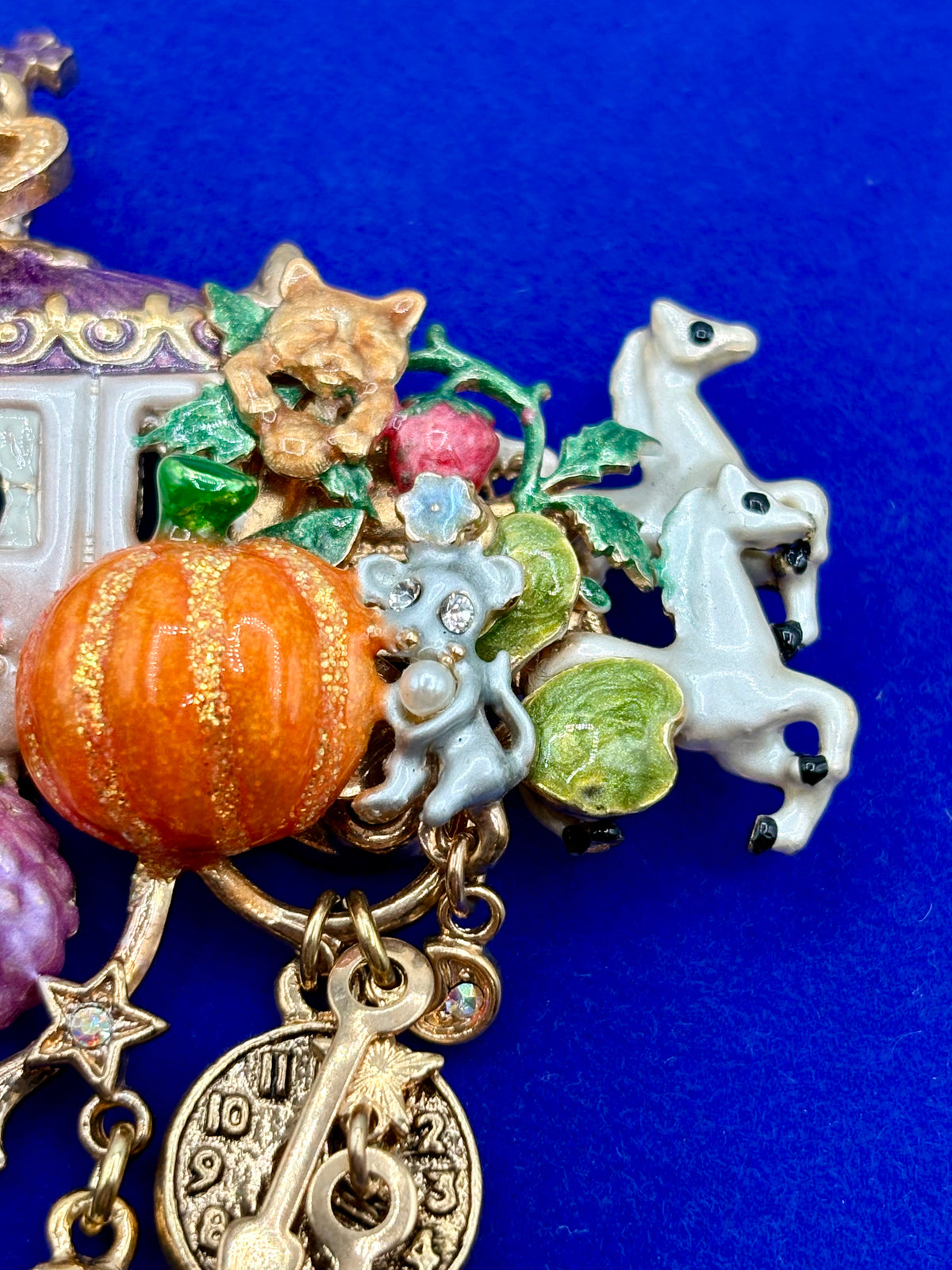 Kirks Folly Gold Tone Cinderella Coach “Late For The Ball” Brooch