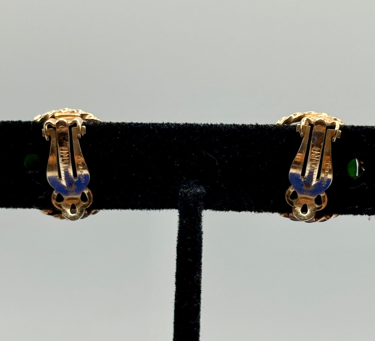 Vintage Winard 1/20-12KT Gold Filled Jade Clip Ons