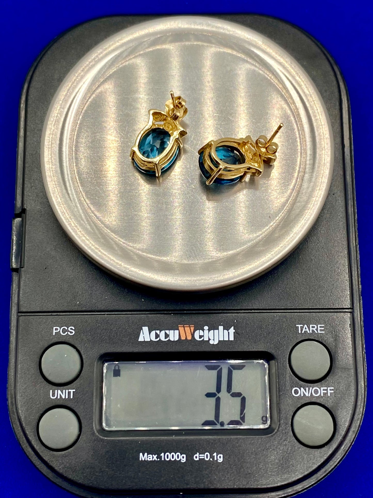 14K Gold Topaz Earrings