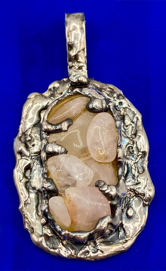 Walter Arnesen Danish Design Rose Quartz Statement Pendant