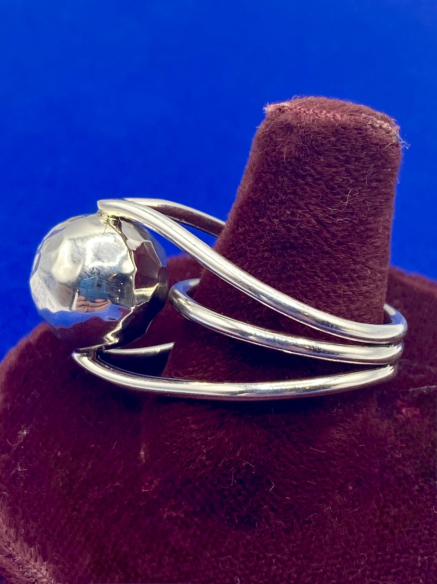 Sterling Silver ATI Modernist Hammered Ring
