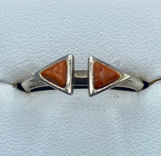 Sterling Silver Barse Coral Stacker Ring