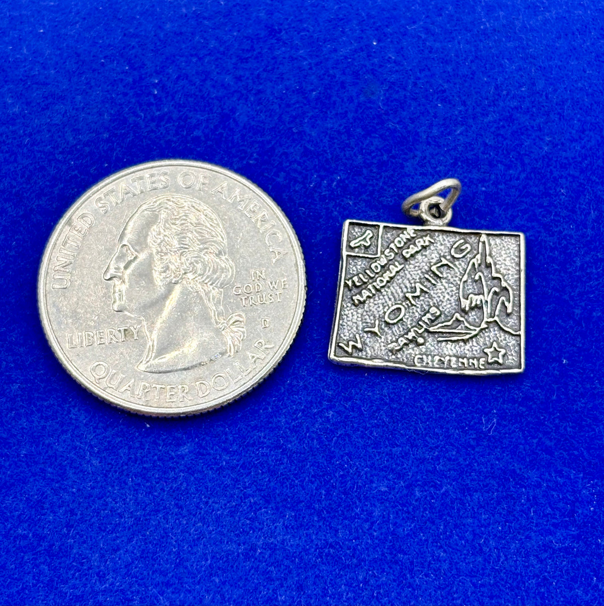 Vintage Sterling Silver Wyoming State Charm