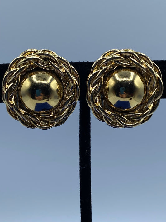 Gold Tone Dome Clip Ons