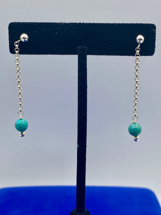 Sterling Silver Turquoise Dangle Earrings