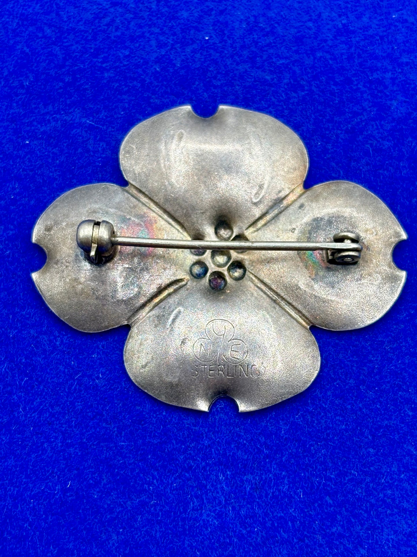 Sterling Silver Stuart NYE Dogwood Floral Brooch