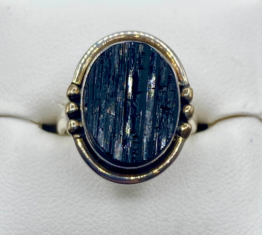 Sterling Silver Black Tourmaline Ring