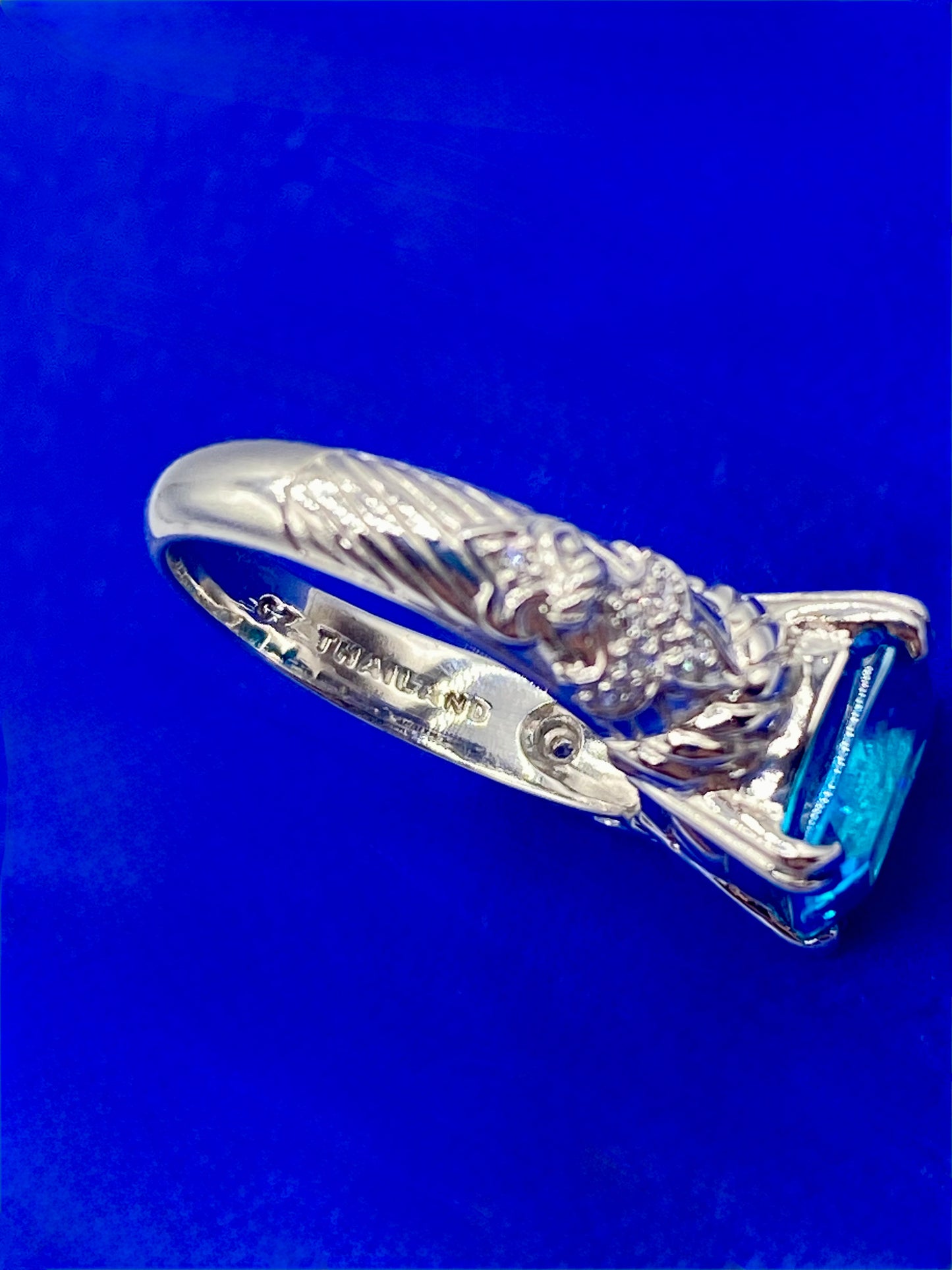 Sterling Silver Judith Ripka Blue Topaz & CZ Ring
