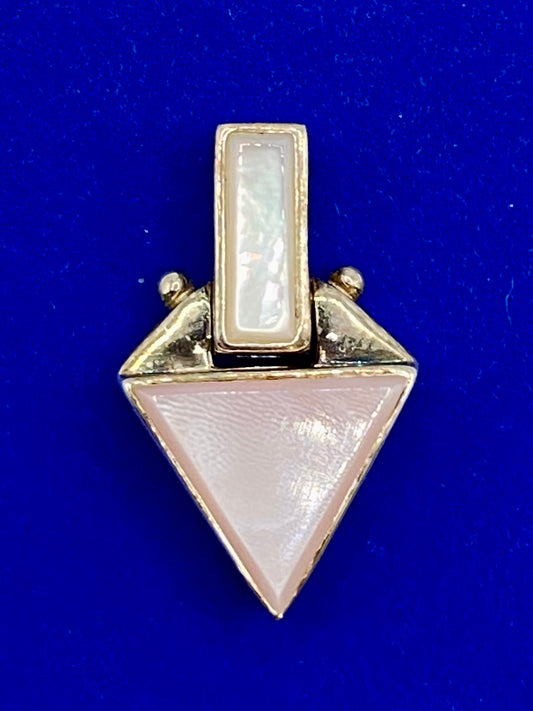 Modern Sterling Silver & Abalone/Mother of Pearl Pendant