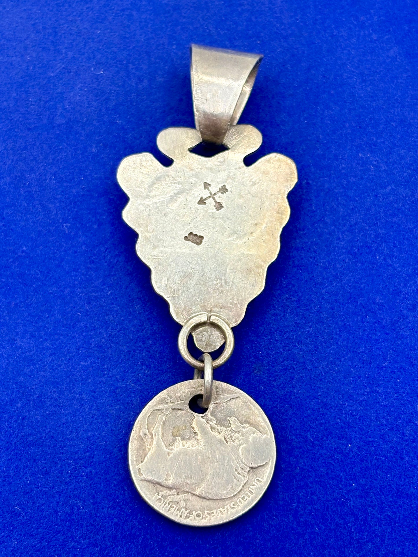Sterling Silver Southwestern Turquoise Buffalo Nickel Pendant