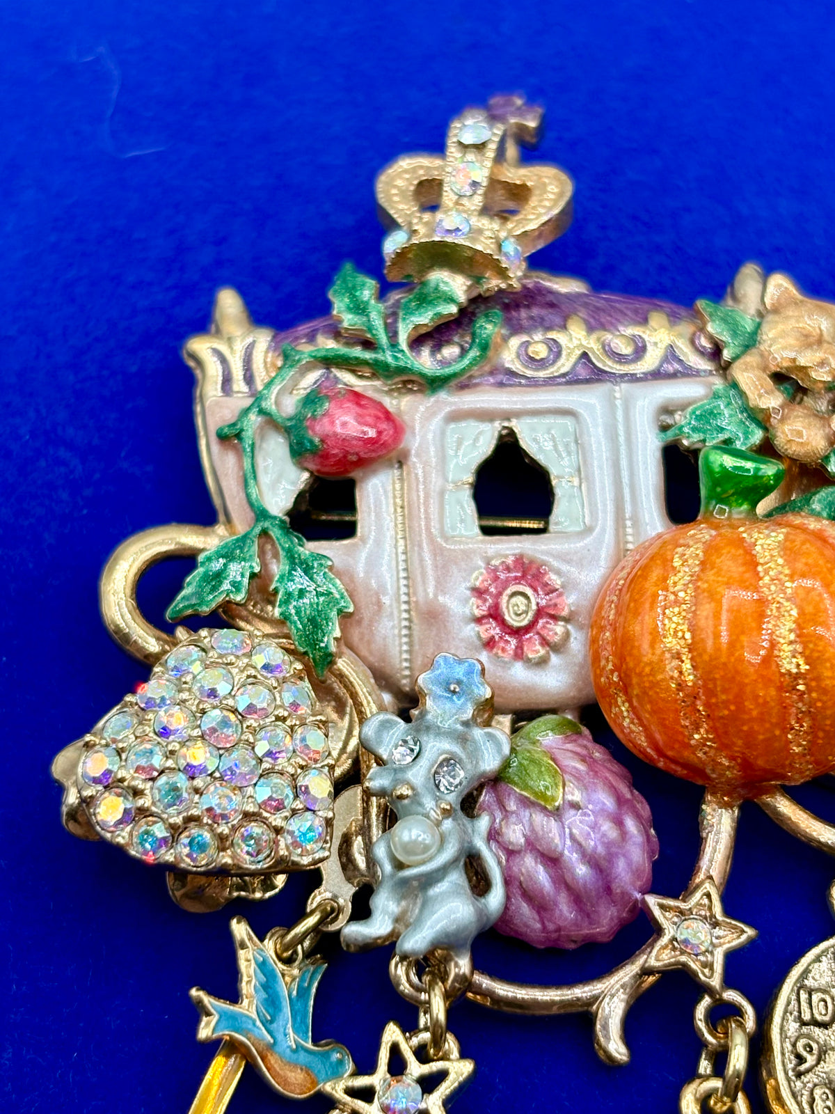 Kirks Folly Gold Tone Cinderella Coach “Late For The Ball” Brooch